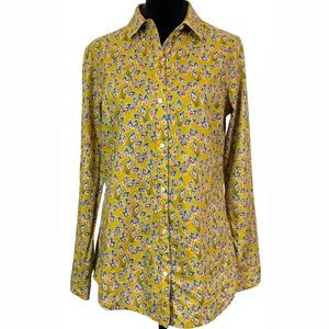 J. McLaughlin Womens Multicolor Gold Red Blue Long Sleeve Button Up Shirt